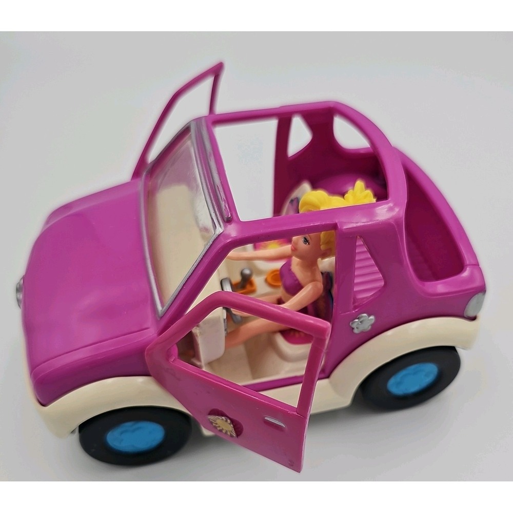 2001 Polly Pocket Purple Flowers Jeep Beach Car Origin Products Ltd Doors Open!